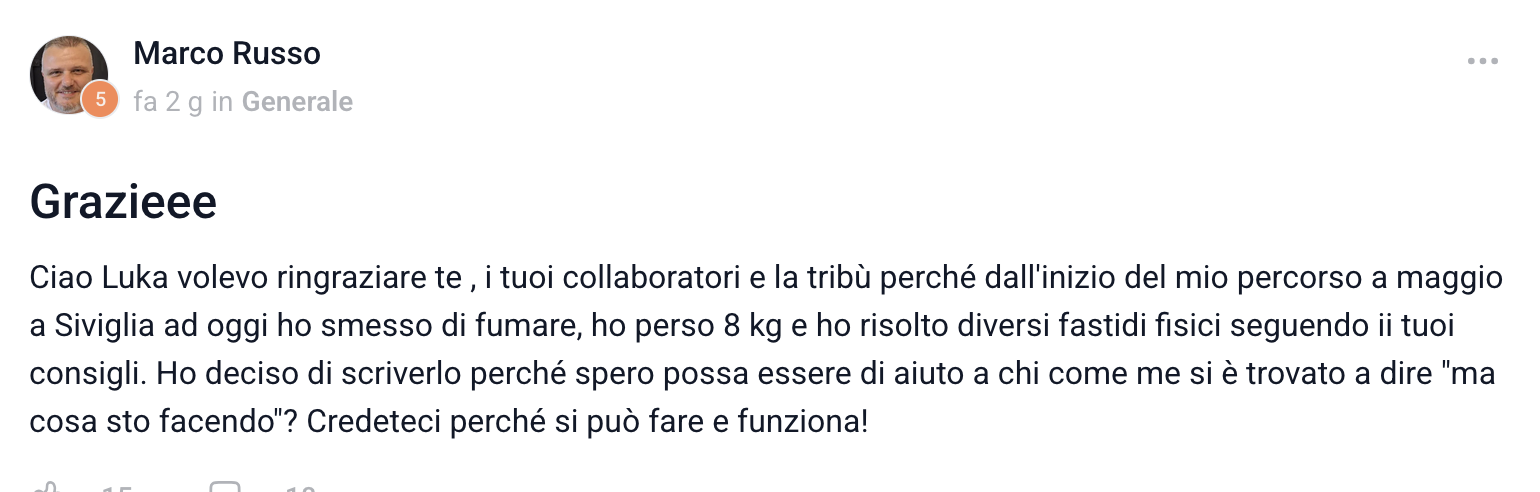 Messaggio di Marco Russo — Grazieee