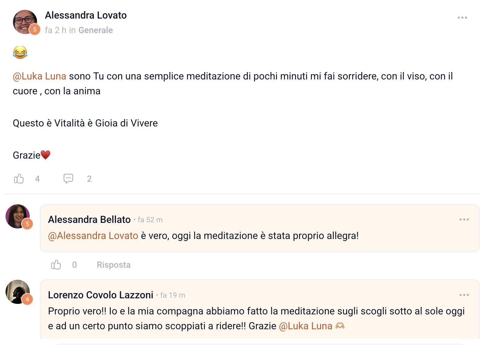 Messaggio di Alessandra Lovato — Vitalità e Gioia di Vivere